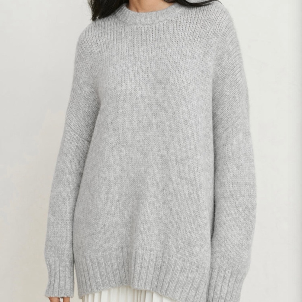 Jenni Kayne Alpaca Cocoon Crewneck Sweater – Charcoal Grey